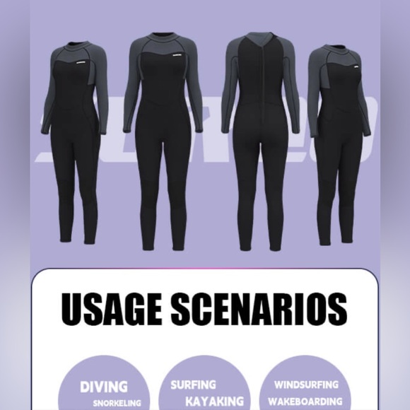 NWT SURQO Gray Wetsuit Women 3/2mm Neoprene Full Body Thermal Women’s, 12 - Picture 5 of 11